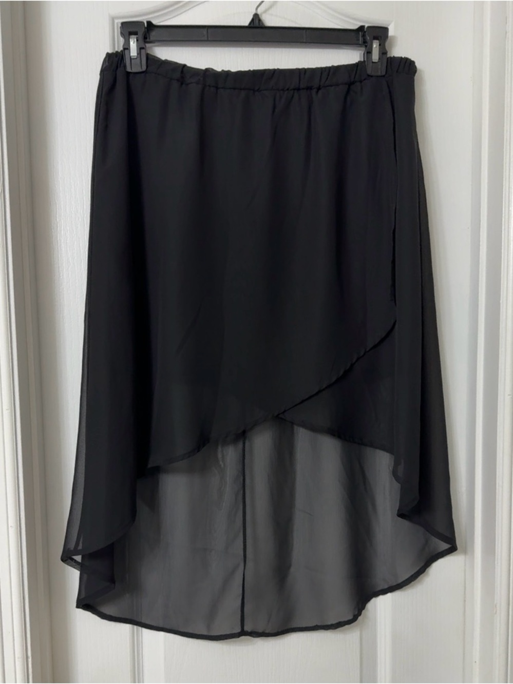 Flamingo Black Chiffon Sheer Hi-lo Hem Size XL